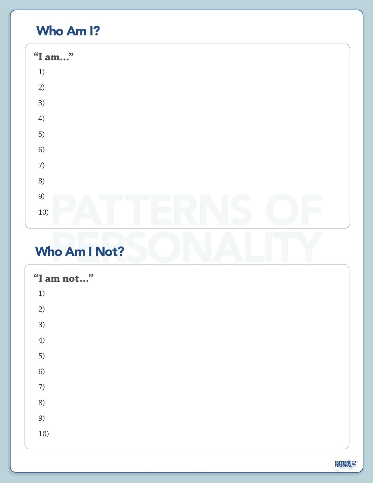 Patterns Of Personality - Who Am I by Who Am I