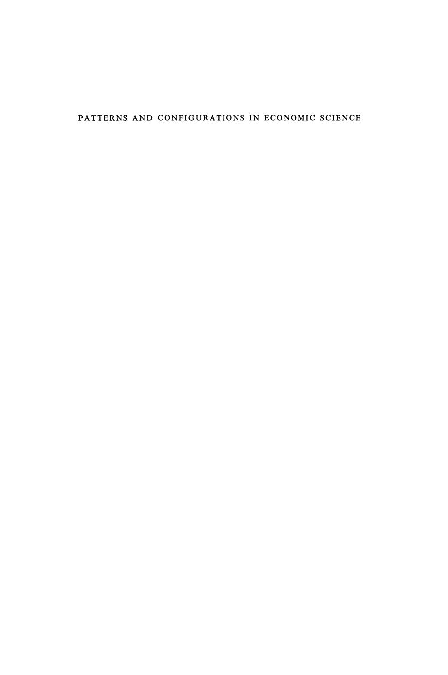 Patterns and Configurations in Economic Science by J. M. Blin (auth.)