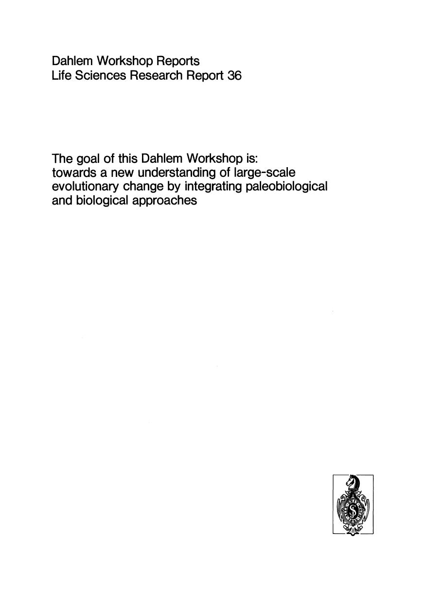 Patterns and Processes in the History of Life: Report of the Dahlem Workshop on Patterns and Processes in the History of Life Berlin 1985, June 16â21 by D. M. Raup D. Jablonski (auth.) D. M. Raup D. Jablonski (eds.)