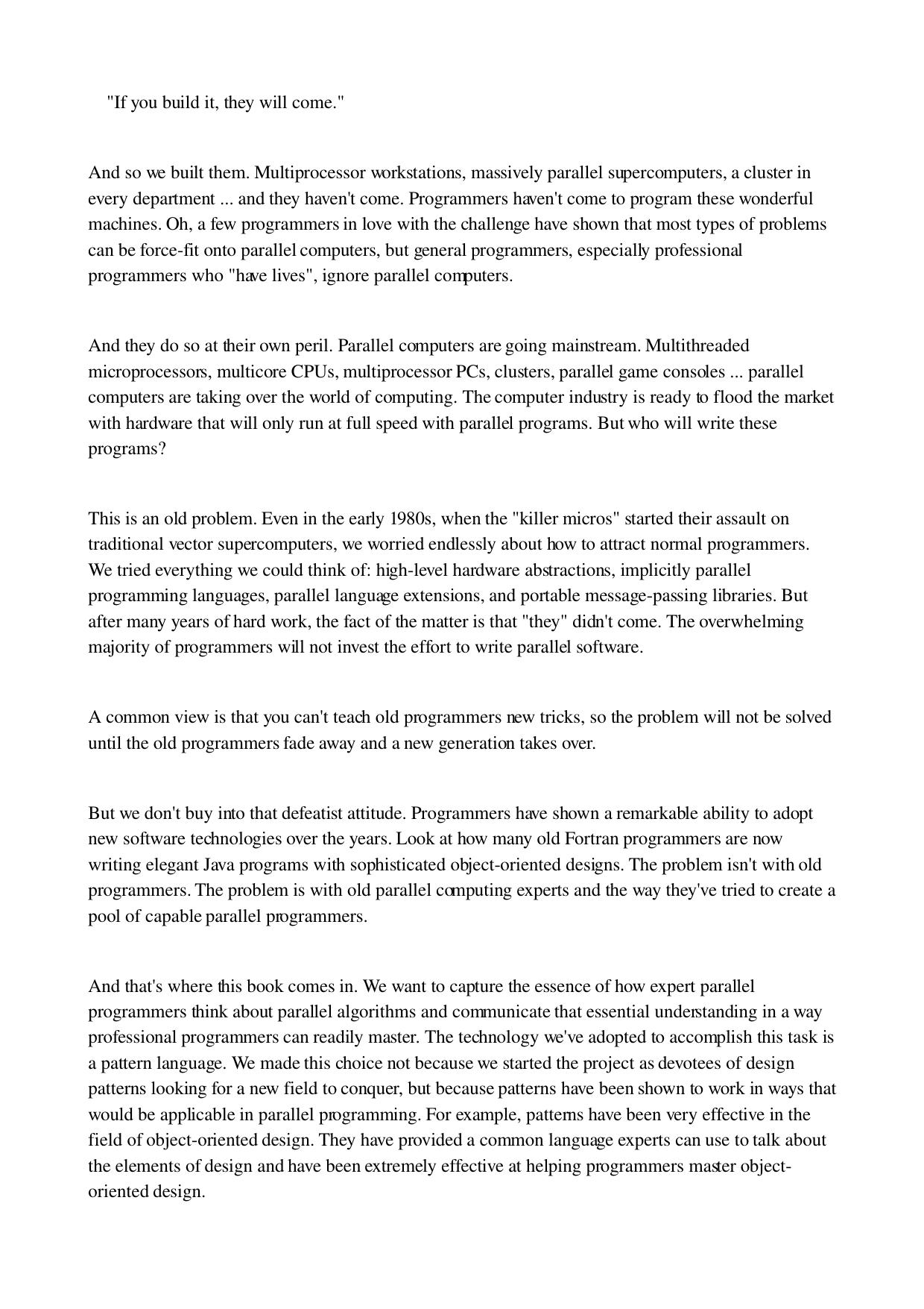 Patterns for parallel programming by Timothy G. Mattson Beverly A. Sanders Berna L. Massingill