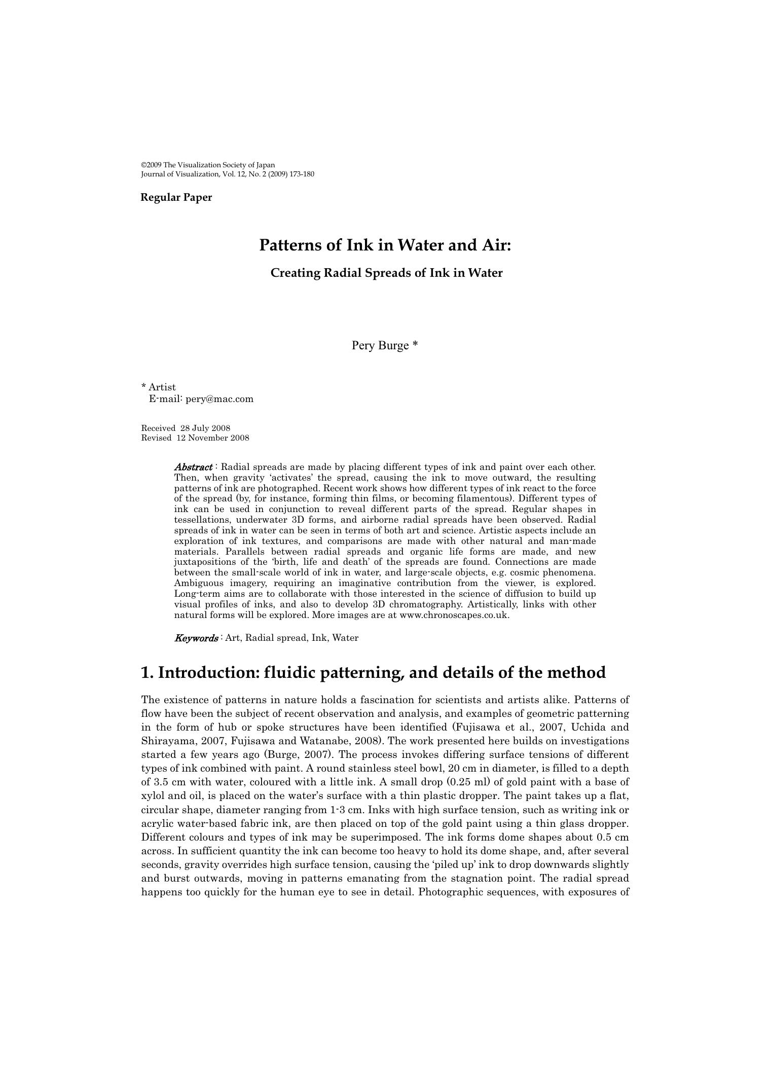 Patterns of Ink in Water and Air: Creating Radial Spreads of Ink in Water by Unknown