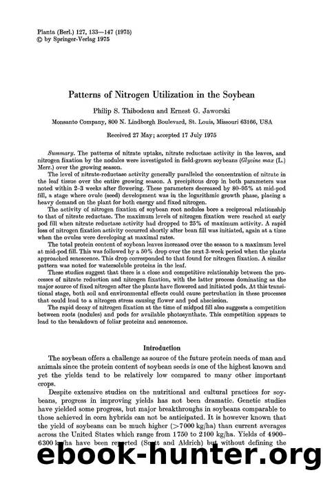 Patterns of nitrogen utilization in the soybean by Unknown