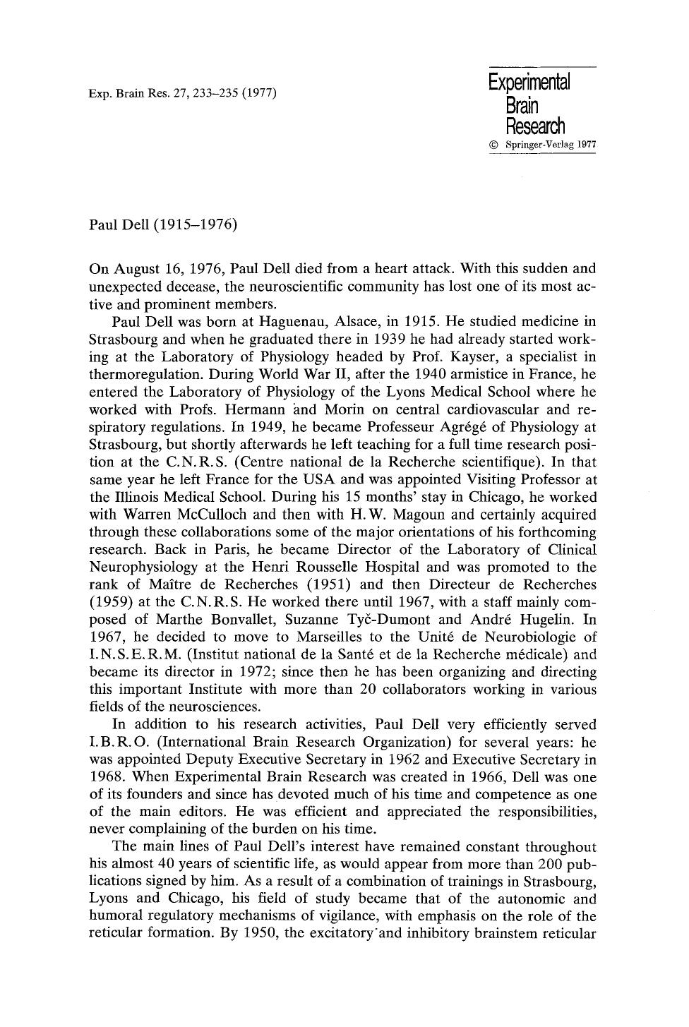 Paul Dell (1915–1976) by Unknown