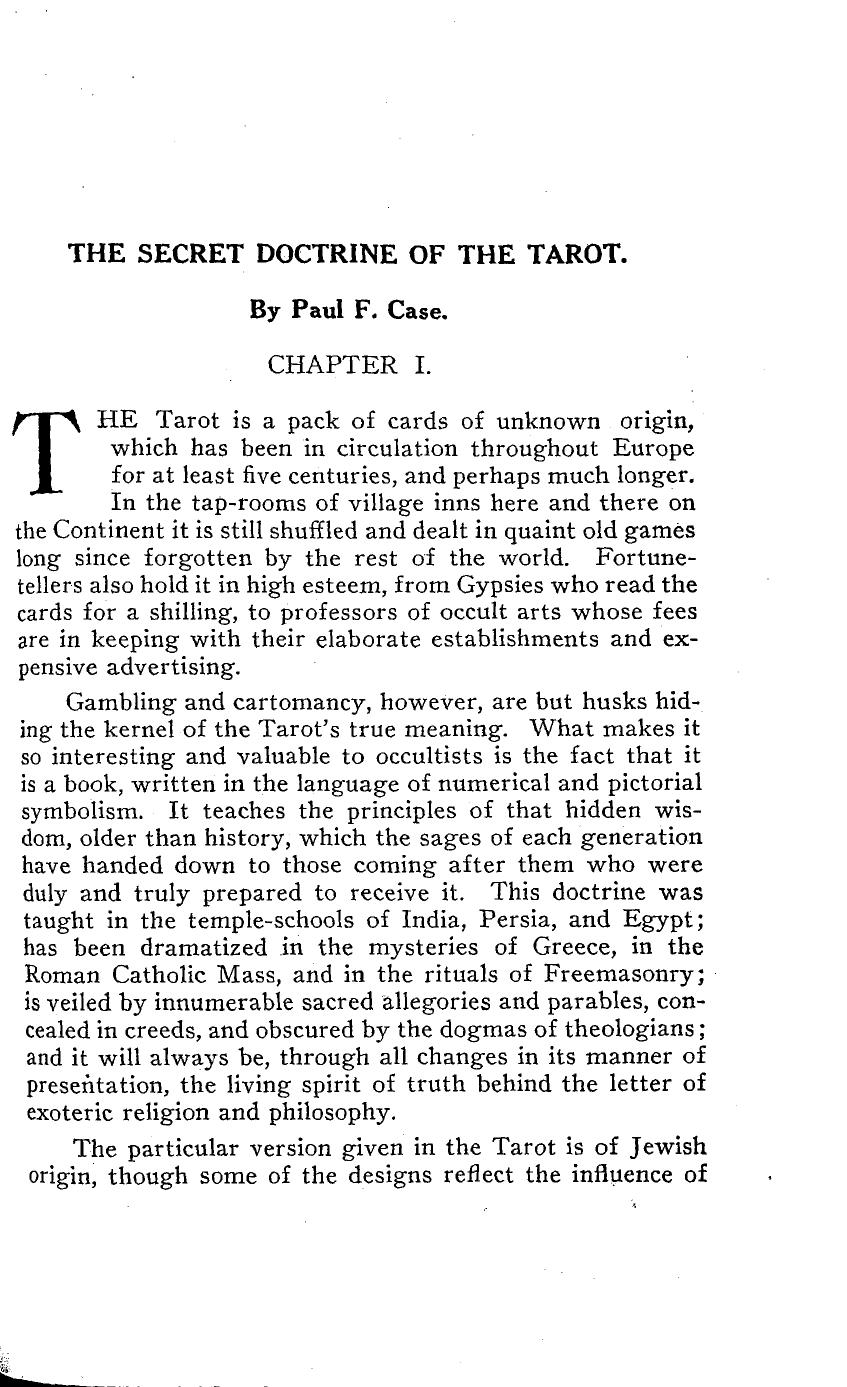 Paul Foster Case by The Secret Doctrine of the Tarot