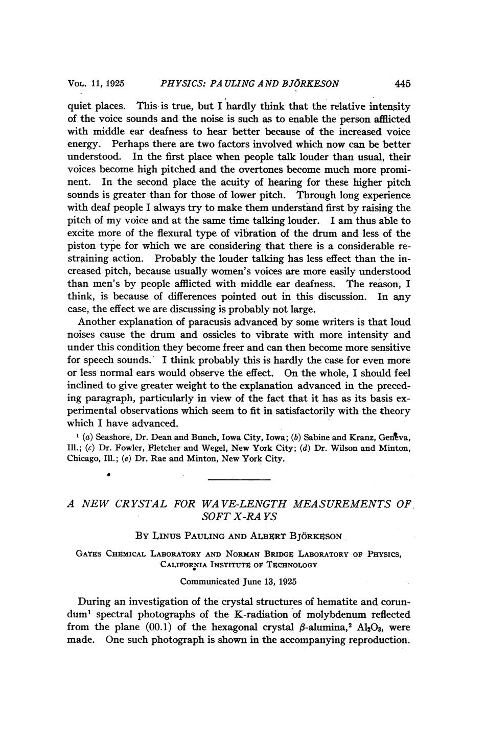 Pauling L. by A New Crystal for Wave-Length Measurements of Soft X-Rays (1925)(3s)