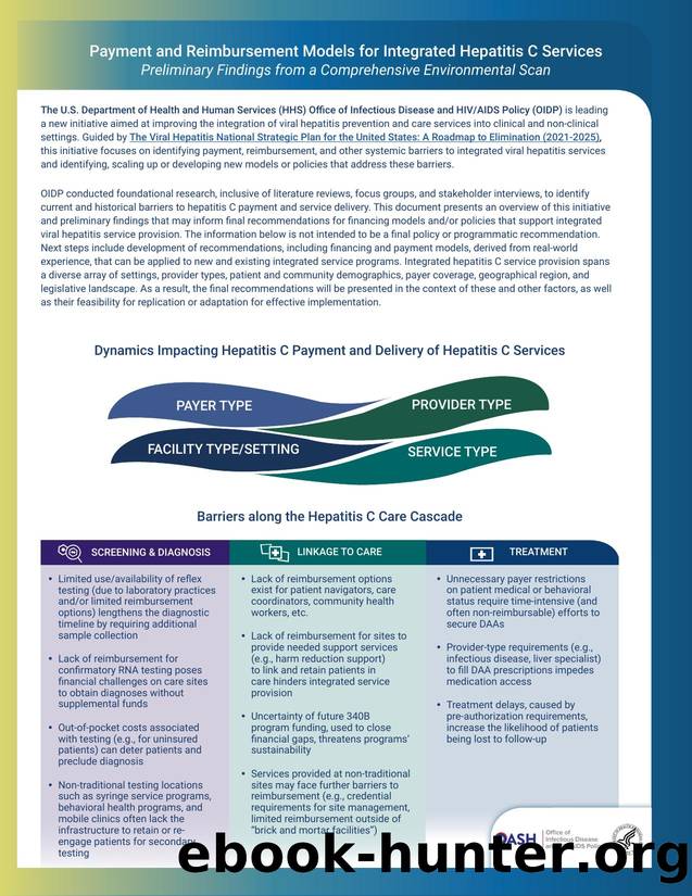 Payment and Reimbursement Models for Integrated Hepatitis C Services by DHHS / PHS / OASH / OIDP
