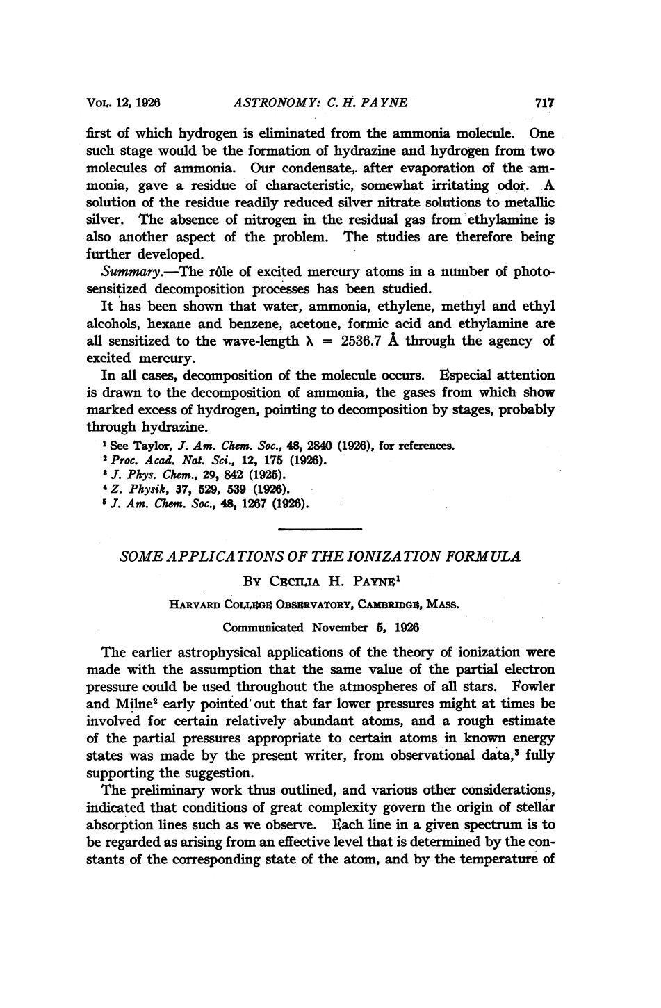 Payne C. H. by Some Applications of the Ionization Formula (1926)(6s)
