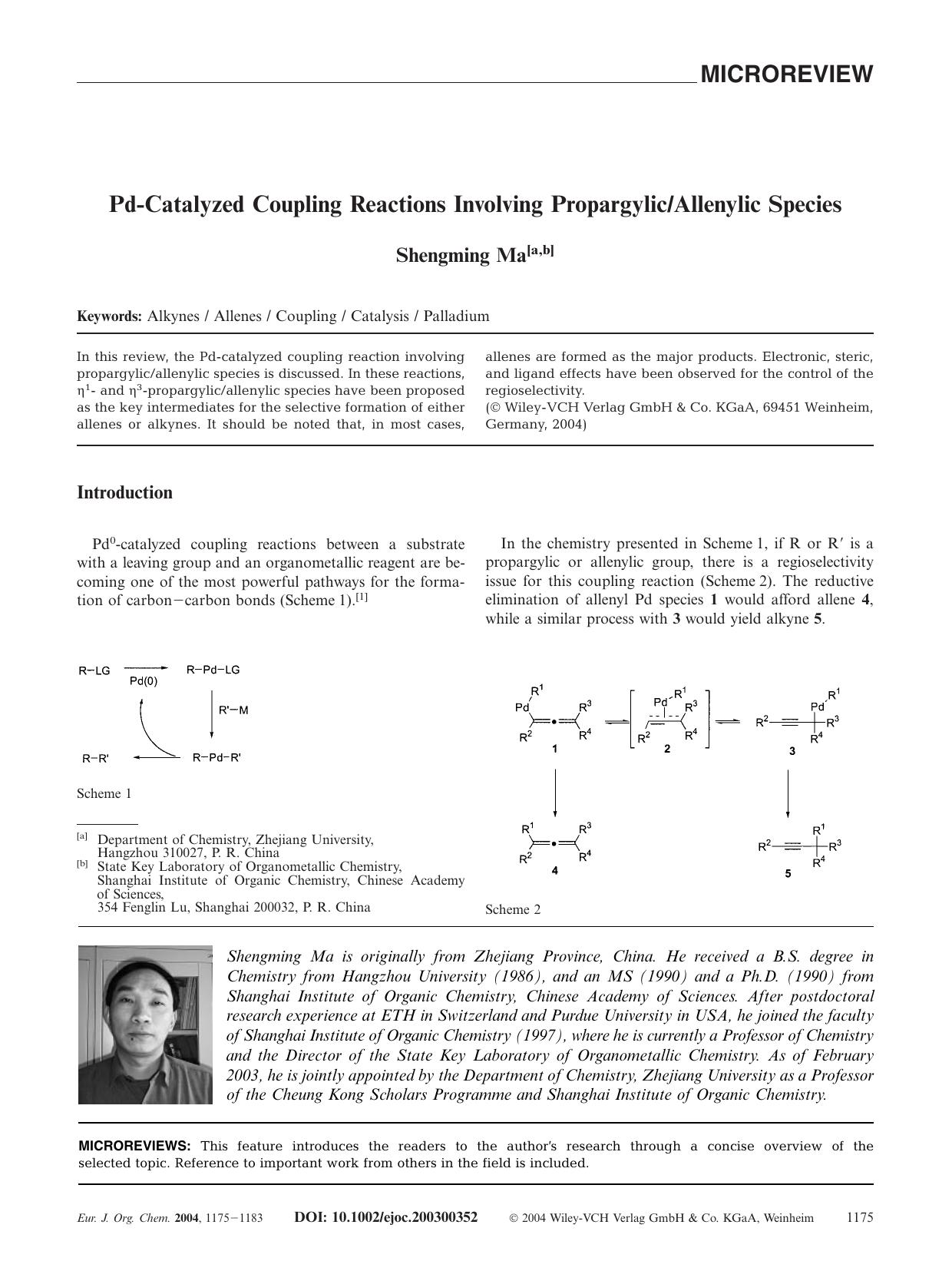 Pd-Catalyzed Coupling Reactions Involving PropargylicAllenylic Species by Unknown