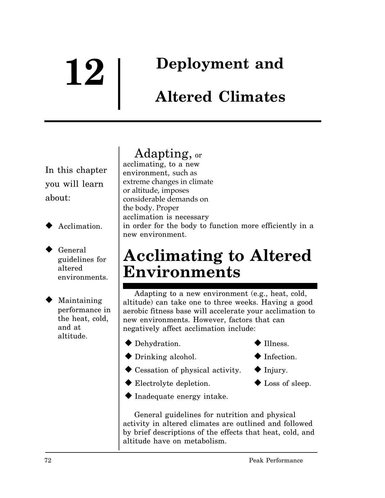 Peak Performance Through Nutrition and Exercise by US Navy (1999) WW