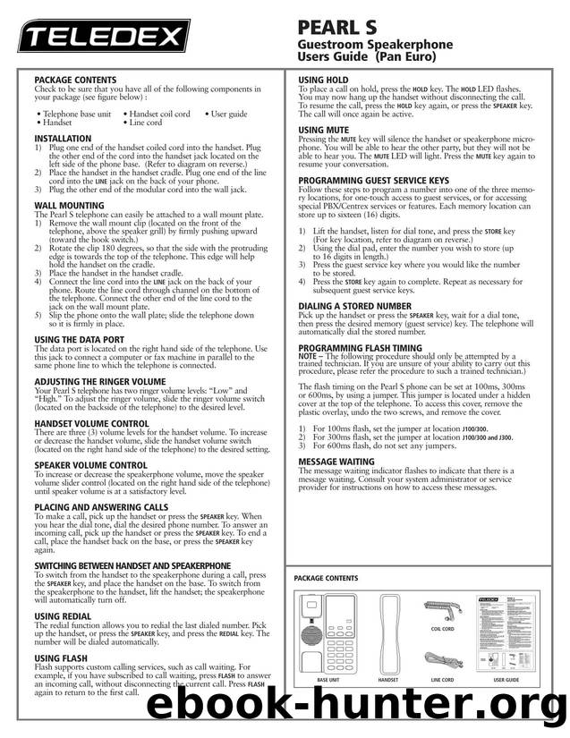 Pearl S by Pan Euro User Guide