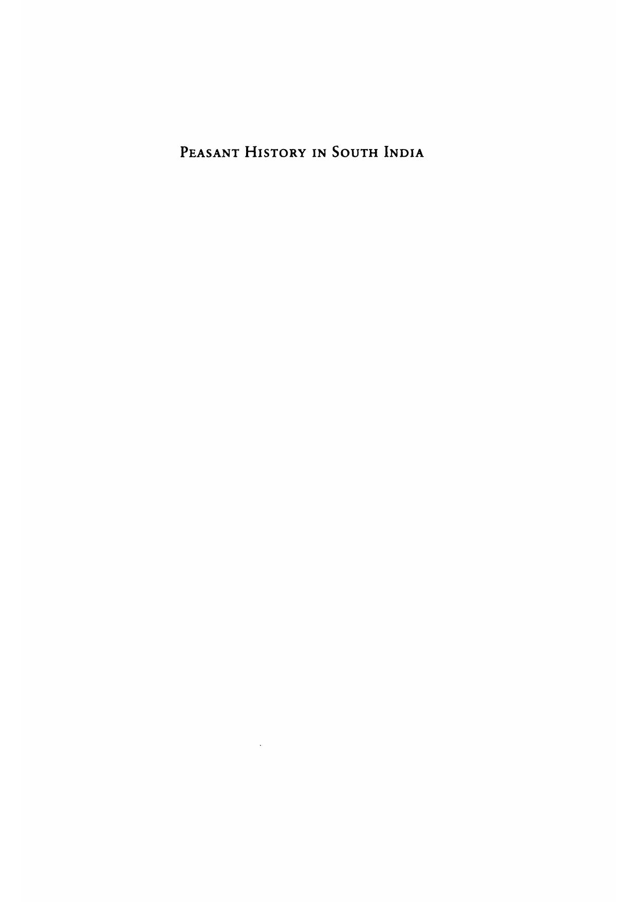 Peasant History in South India by David E. Ludden