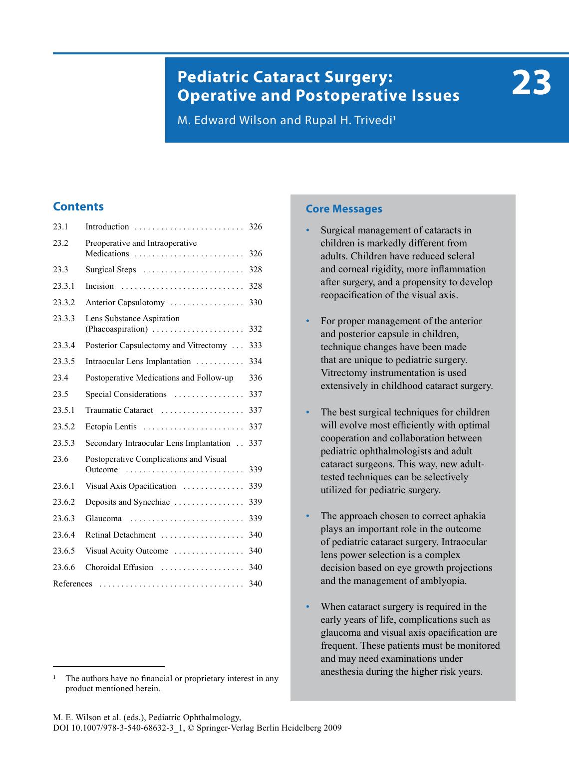 Pediatric Cataract Surgery by Unknown