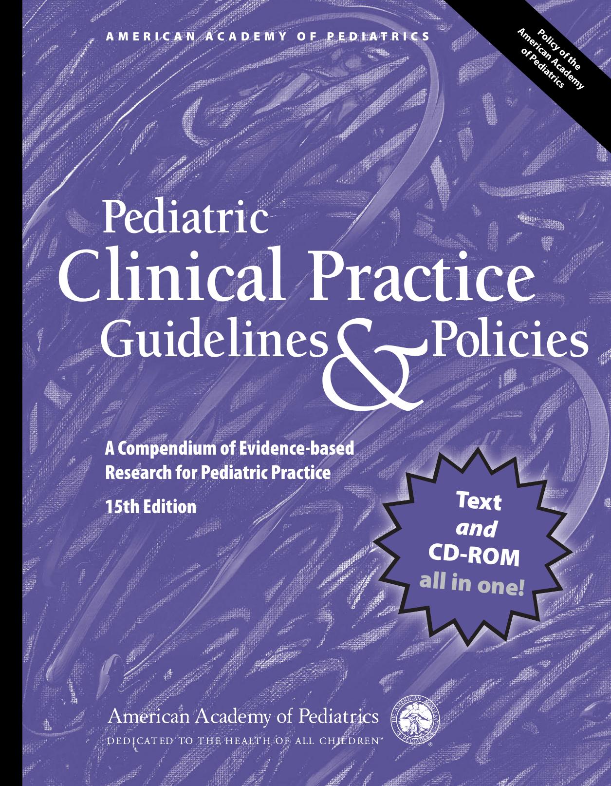 Pediatric Clinical Practice Guidelines & Policies, 15th Edition by American Academy of Pediatrics