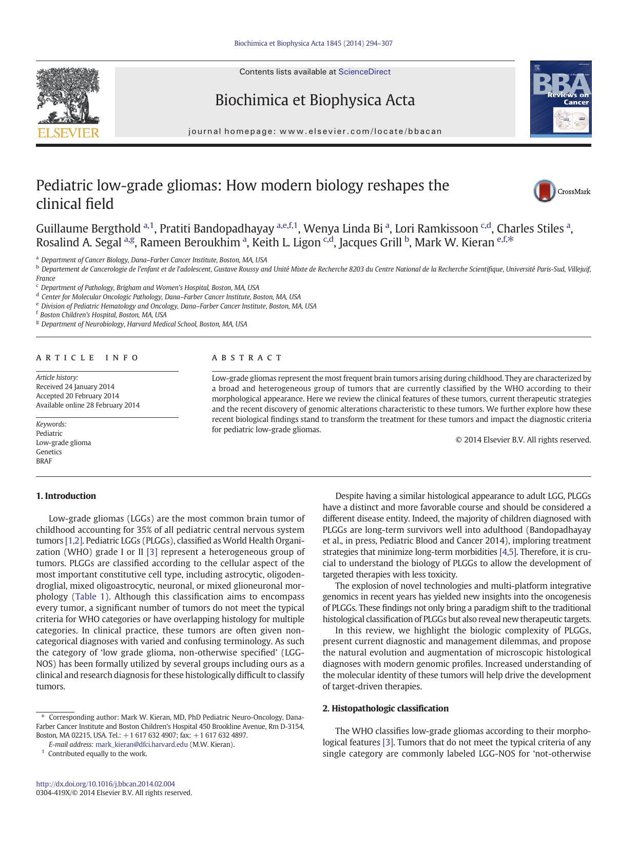 Pediatric low-grade gliomas: How modern biology reshapes the clinical field by unknow