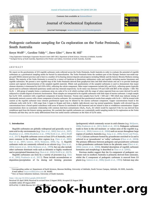 Pedogenic carbonate sampling for Cu exploration on the Yorke Peninsula, South Australia by Keryn Wolff