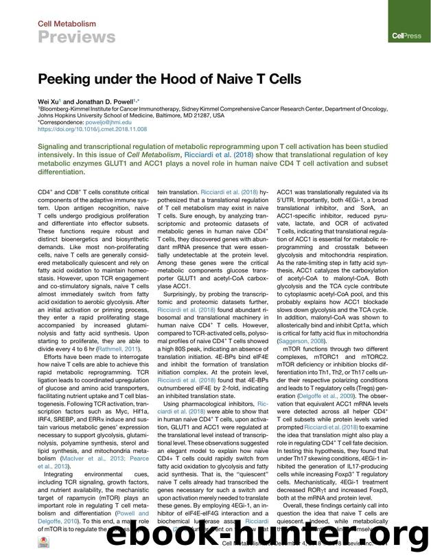 Peeking under the Hood of Naive T Cells by Wei Xu & Jonathan D. Powell