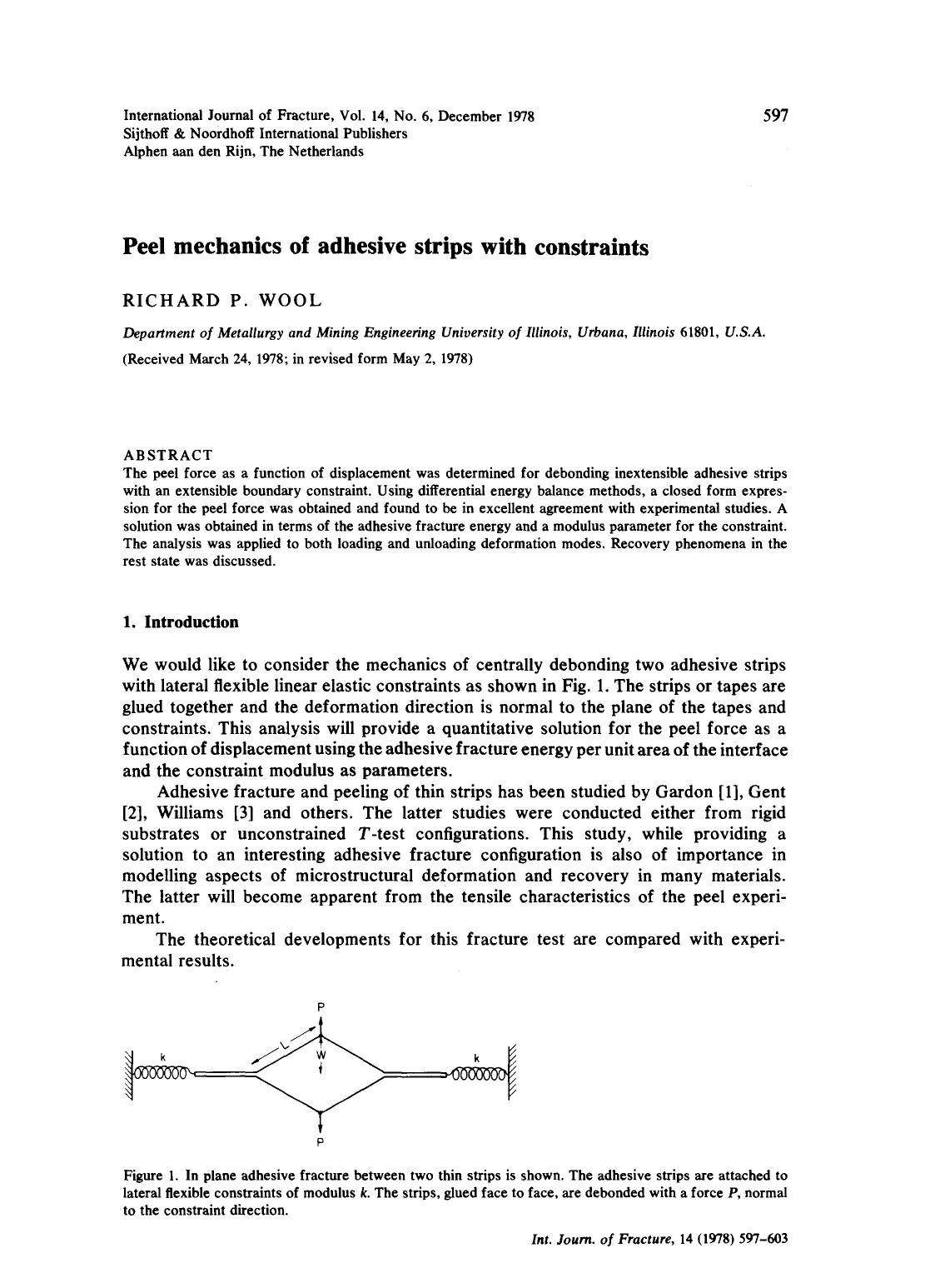 Peel mechanics of adhesive strips with constraints by Unknown