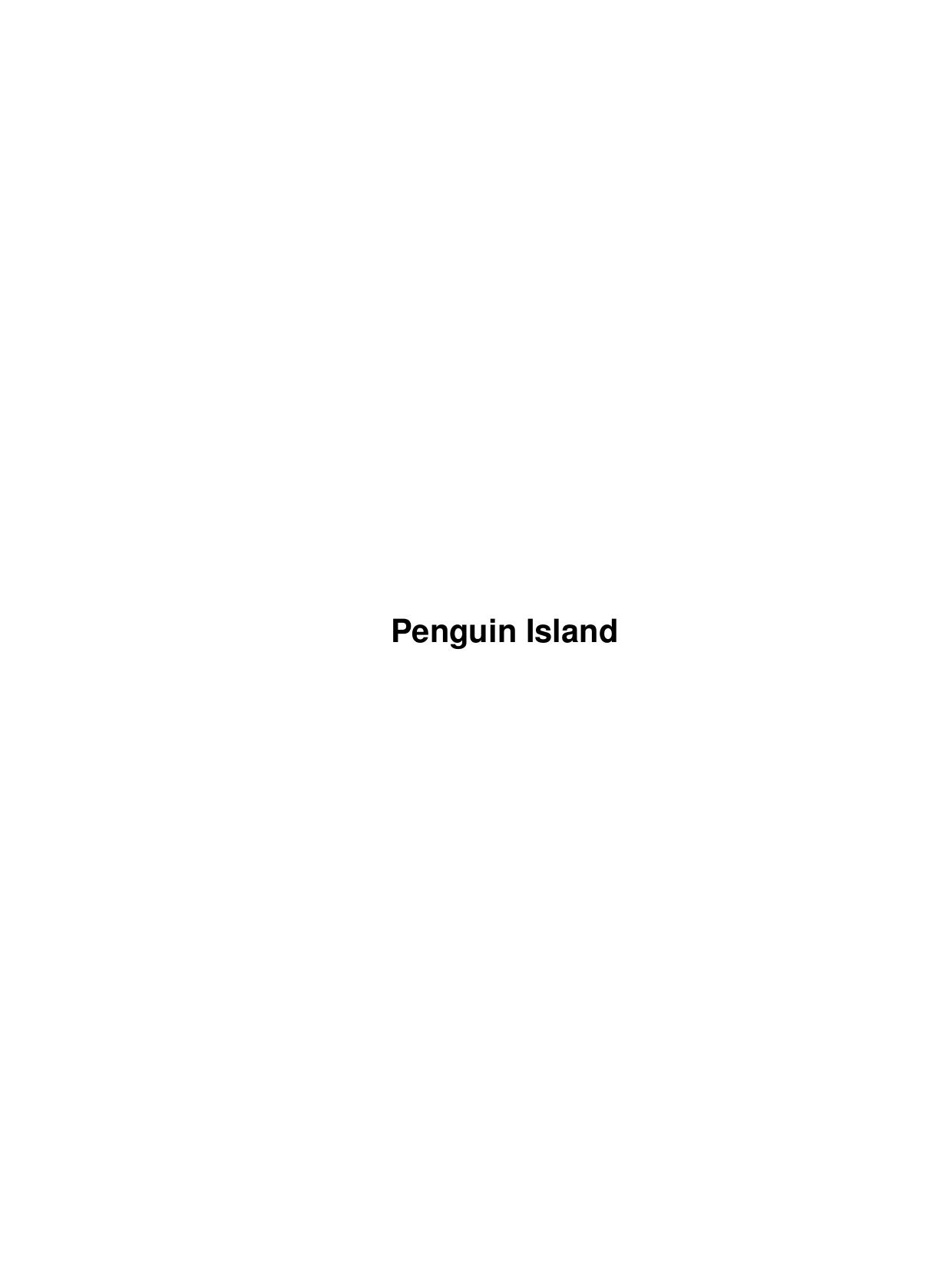 Penguin Island by Unknown
