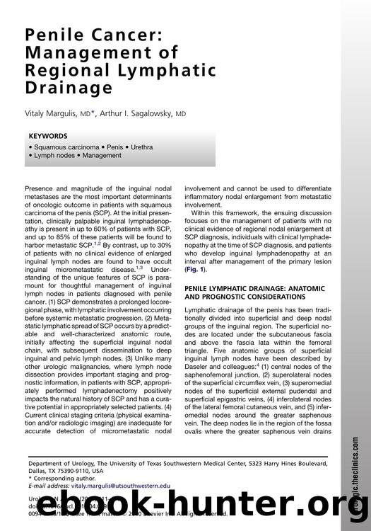 Penile Cancer: Management of Regional Lymphatic Drainage by Vitaly Margulis MD & Arthur I. Sagalowsky MD