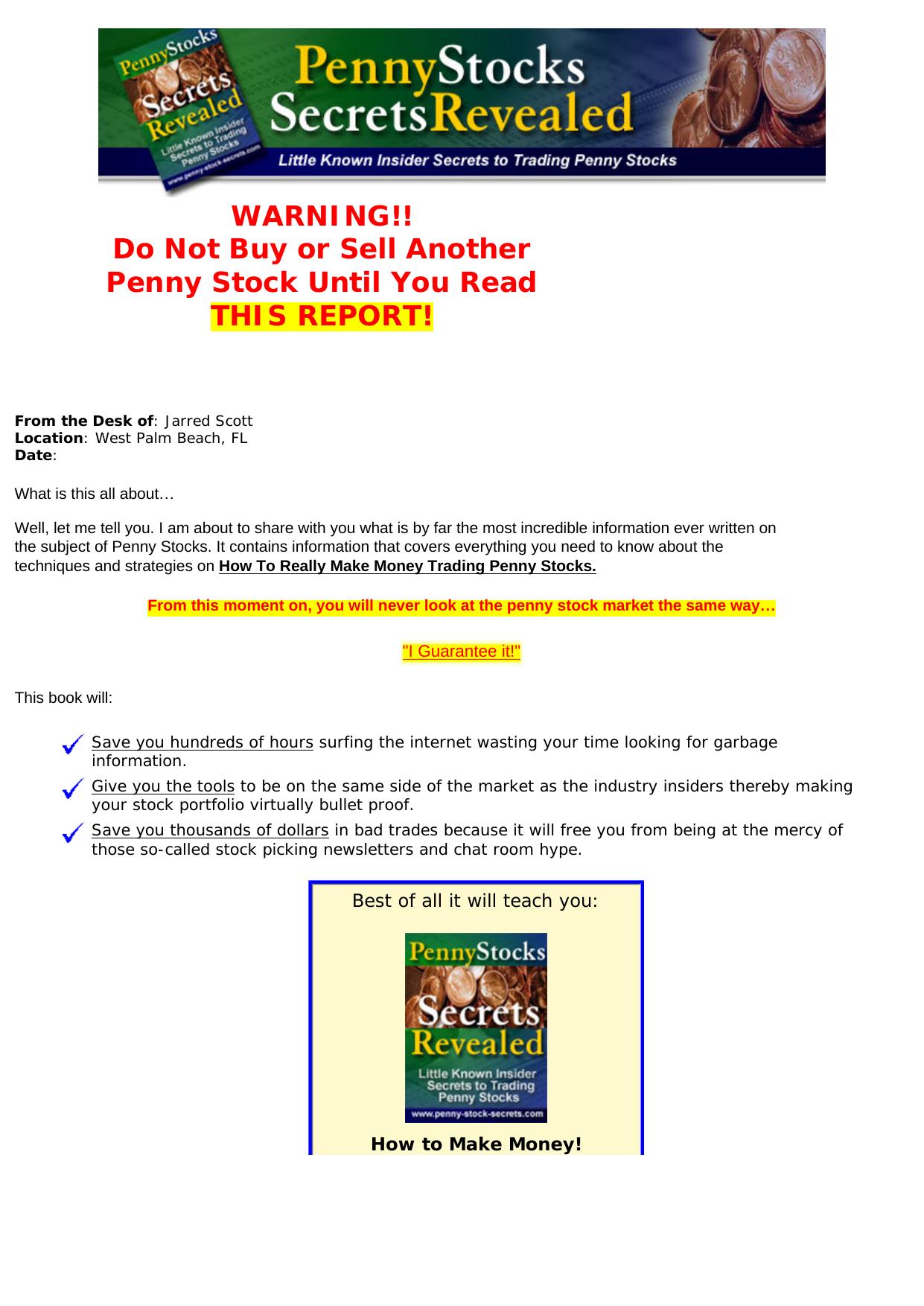 Penny Stock Secrets Revealed. by Best of Kuszter's Collection