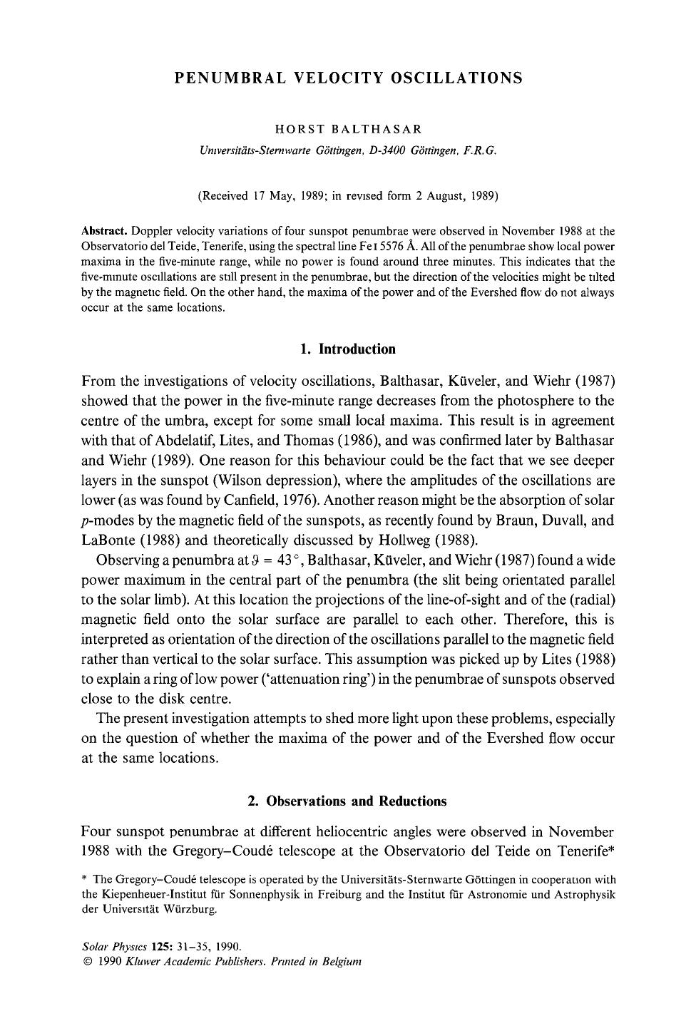 Penumbral velocity oscillations by Unknown