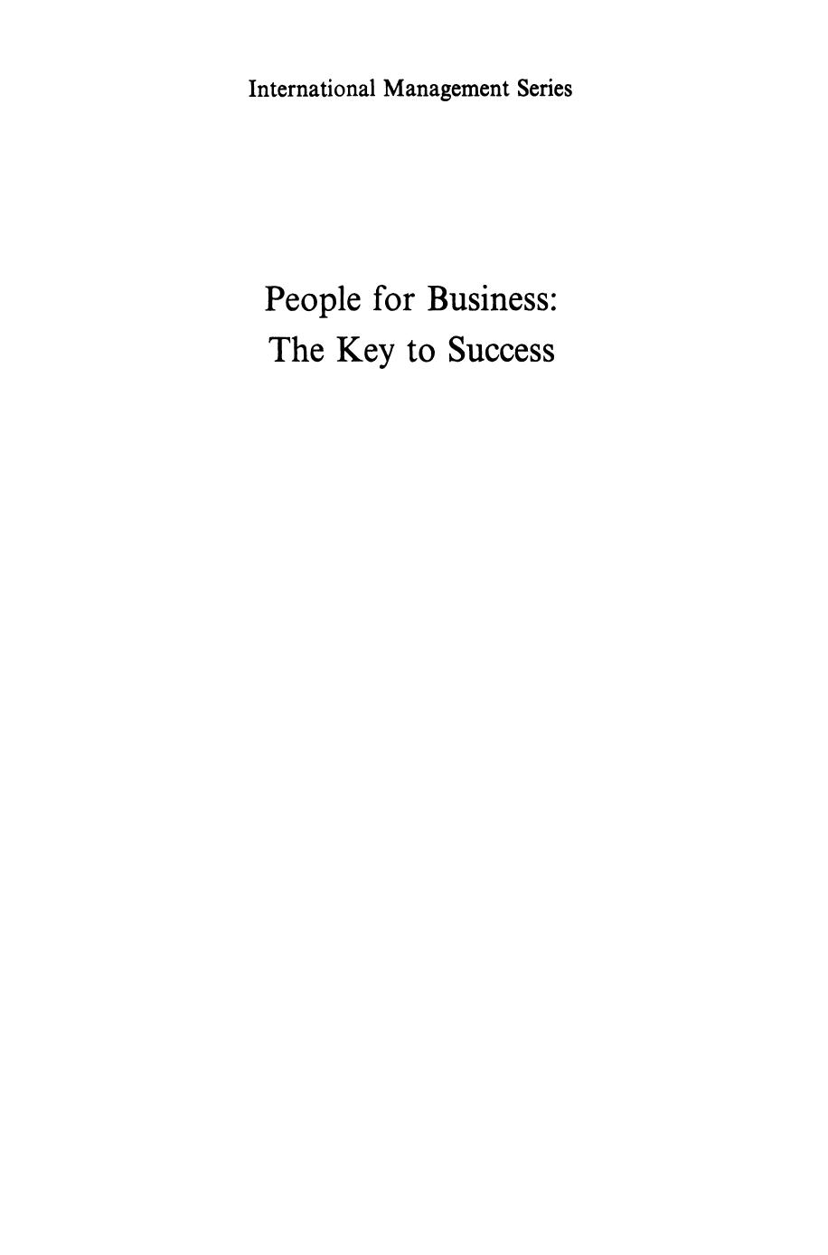 People for Business: The Key to Success by Royston Flude (auth.)