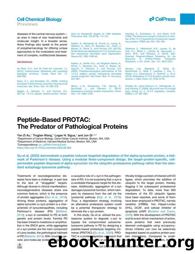 Peptide-Based PROTAC: The Predator of Pathological Proteins by Yan Zi Au & Tingjian Wang & Logan H. Sigua & Jun Qi