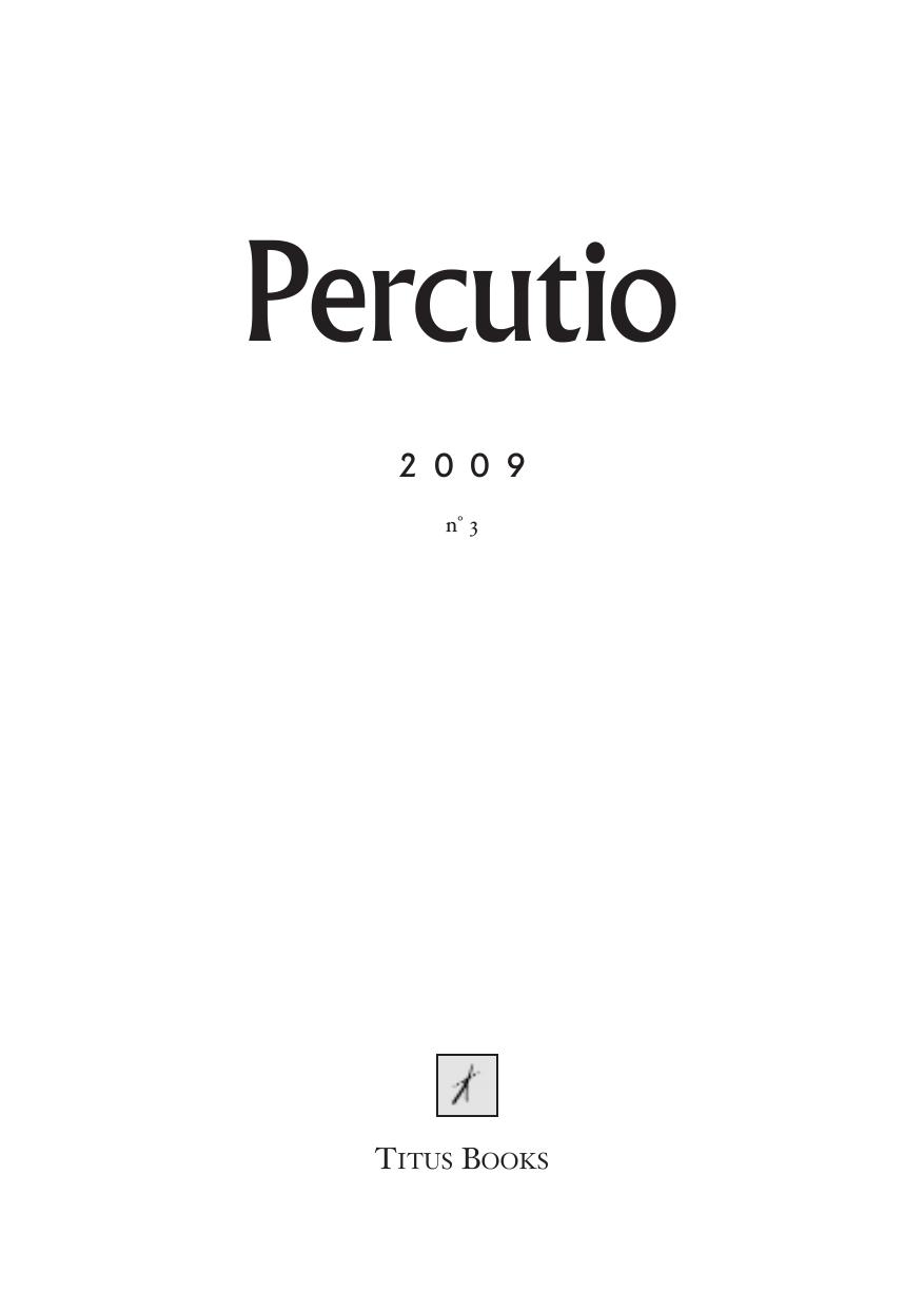 Percutio 2009 Performance Issue by ed. by William Direen