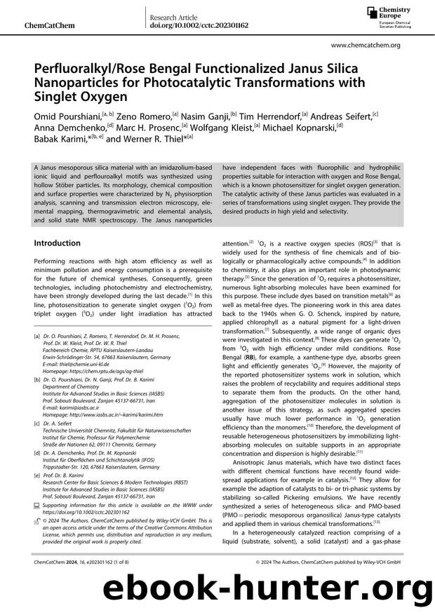 PerfluoralkylRose Bengal Functionalized Janus Silica Nanoparticles for Photocatalytic Transformations with Singlet Oxygen by Unknown