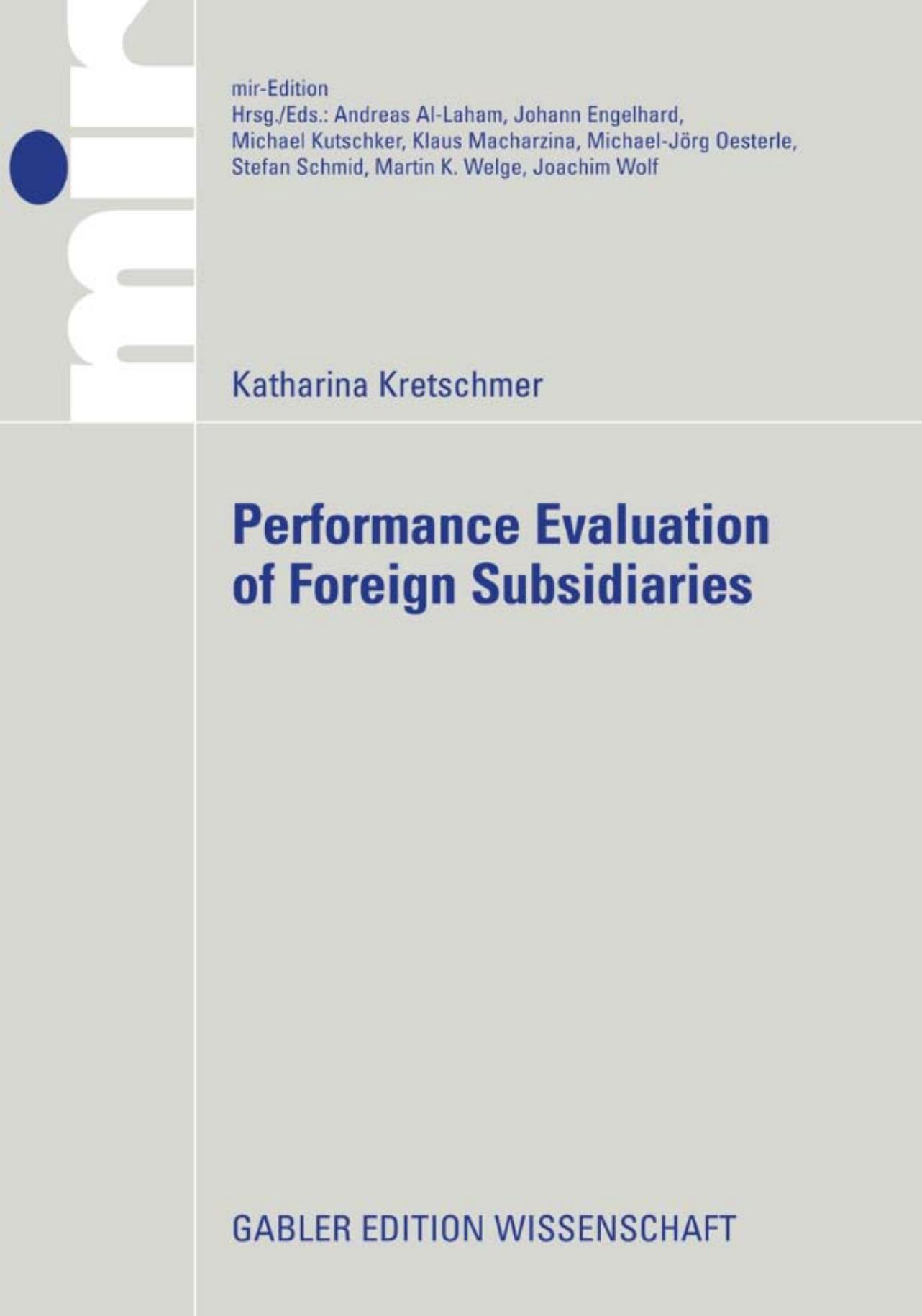 Performance Evaluation of Foreign Subsidiaries by Katharina Kretschmer