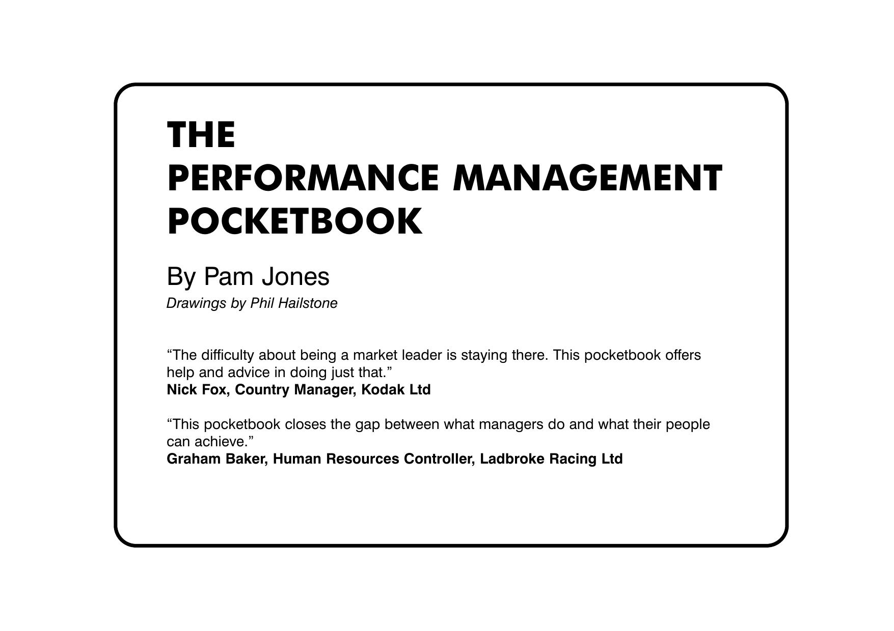 Performance Management (The Manager Series) by Pam Jones