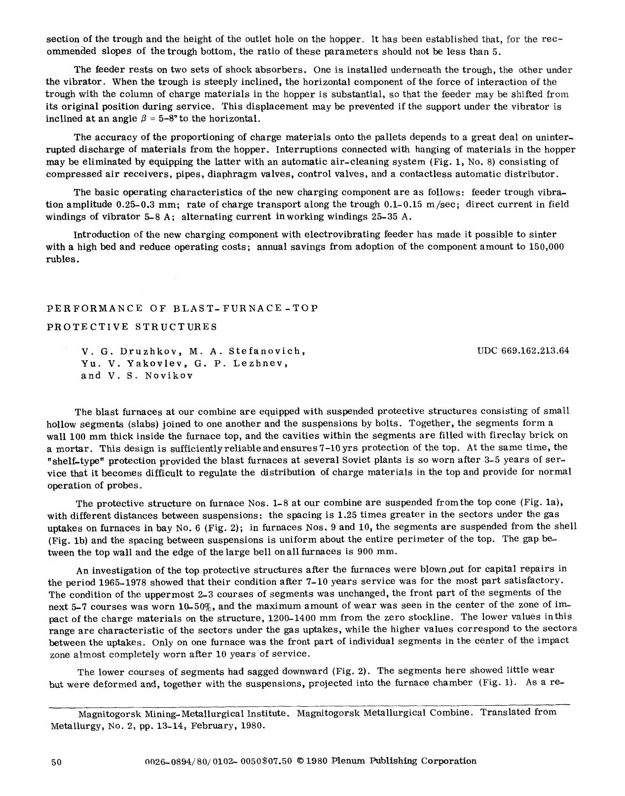 Performance of blast-furnace-top protective structures by Unknown
