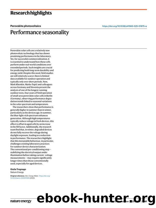Performance seasonality by Giulia Tregnago