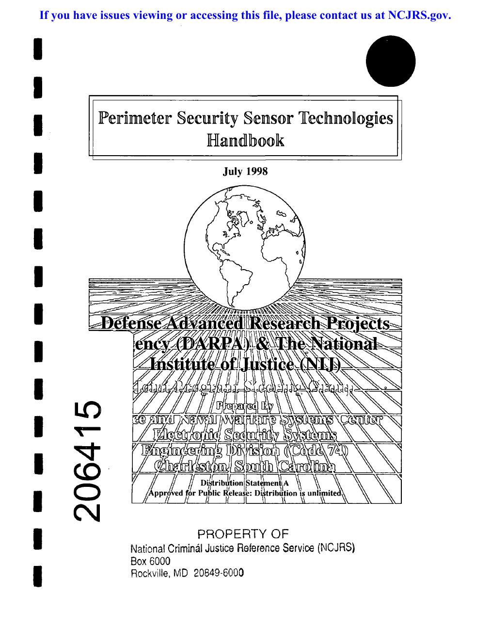 Perimeter Security Sensor Technologies Handbook by National Criminal Justice Reference Service NCJRS