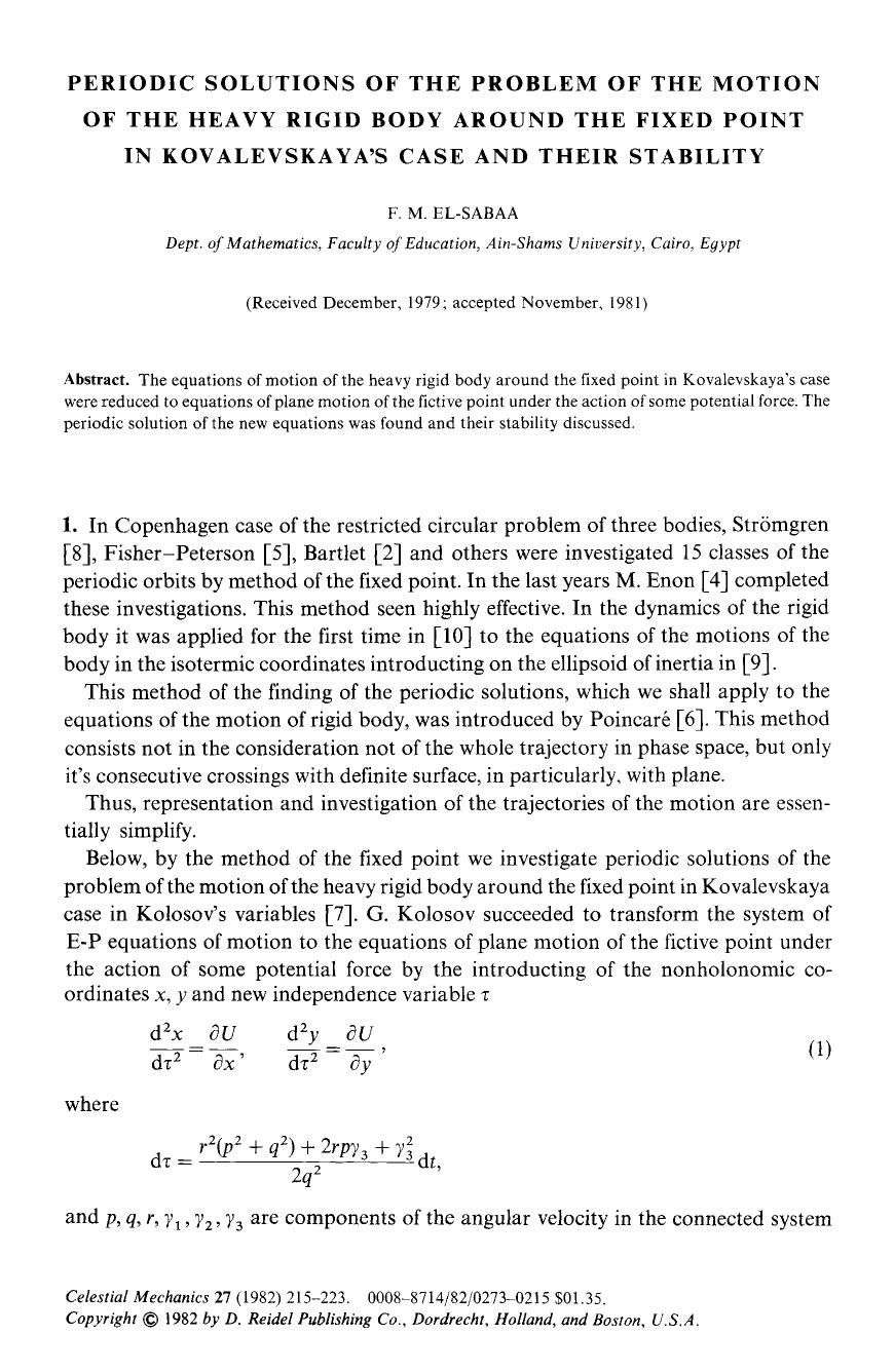 Periodic solutions of the problem of the motion of the heavy rigid body around the fixed point in Kovalevskaya's case and their stability by Unknown