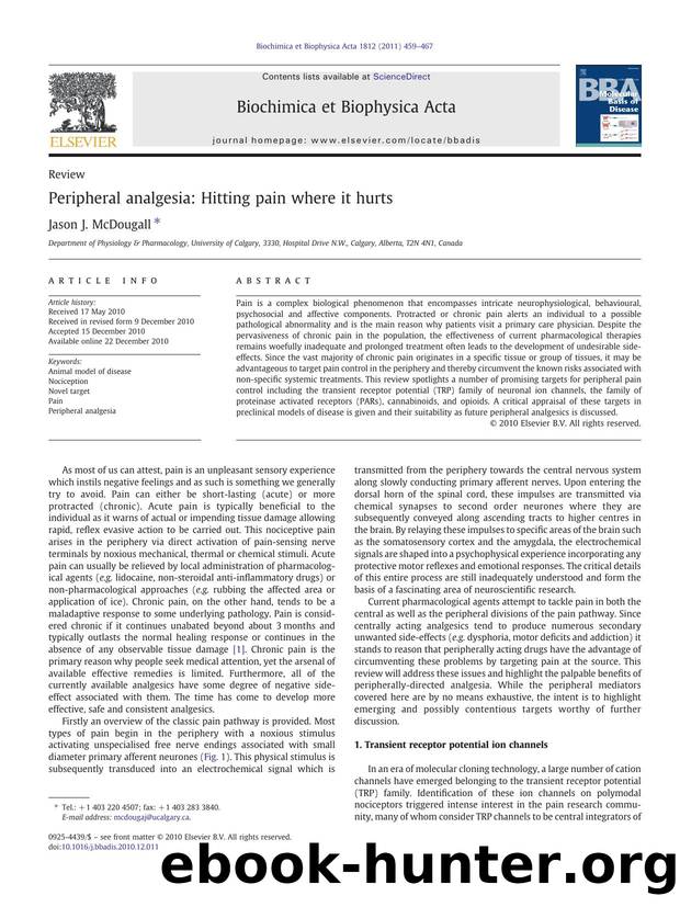 Peripheral analgesia: Hitting pain where it hurts by Jason J. McDougall