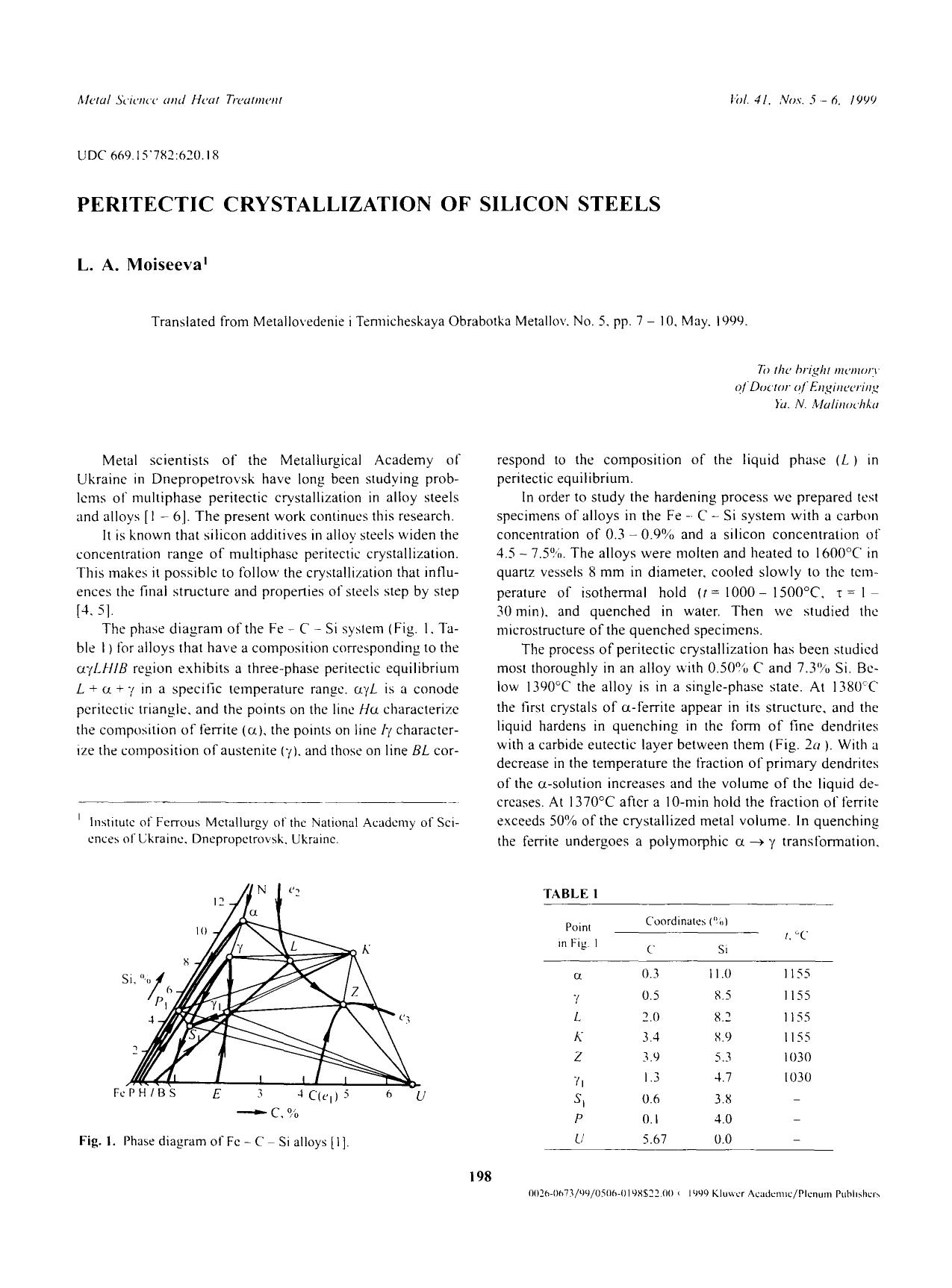 Peritectic crystallization of silicon steels by Unknown