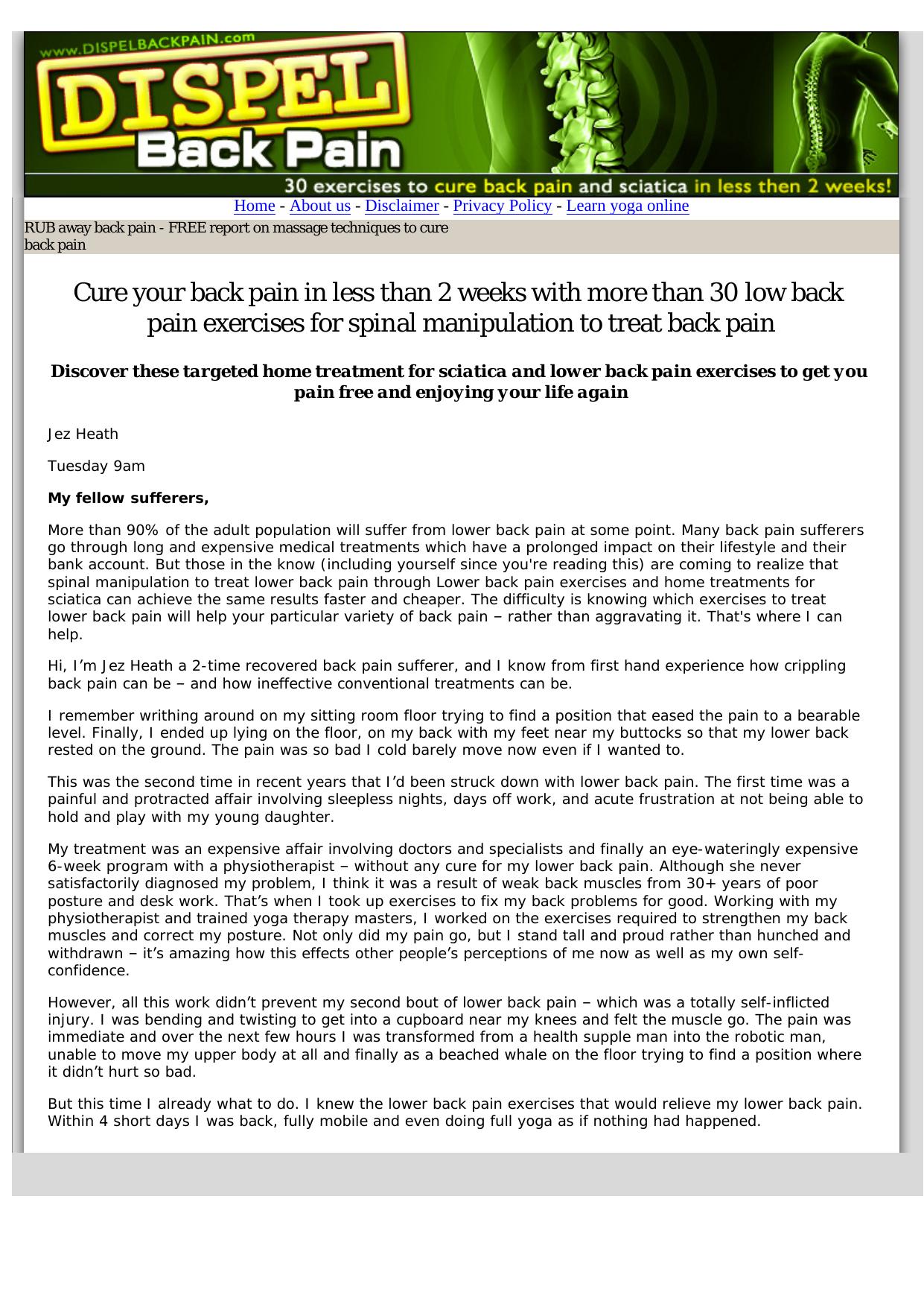 Permanently Cure Back Pain In Less Than 2 Weeks. by Best of Kuszter's Collection