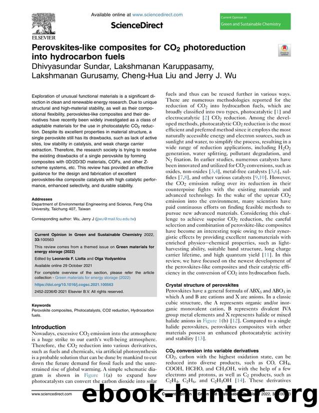 Perovskites-like composites for CO2 photoreduction into hydrocarbon fuels by Dhivyasundar Sundar & Lakshmanan Karuppasamy & Lakshmanan Gurusamy & Cheng-Hua Liu & Jerry J. Wu