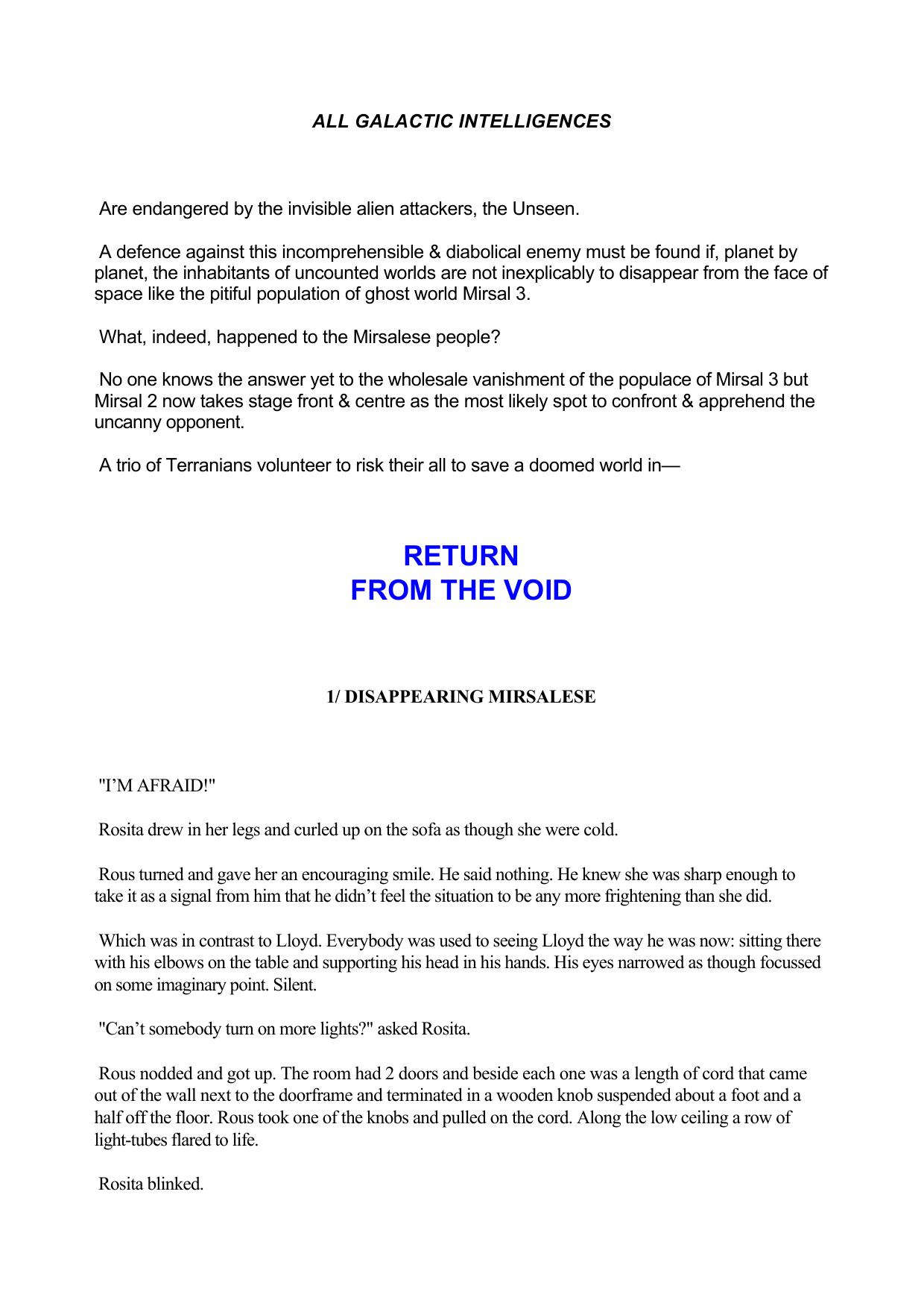 Perry Rhodan 0059 51 Return from The Void by Unknown
