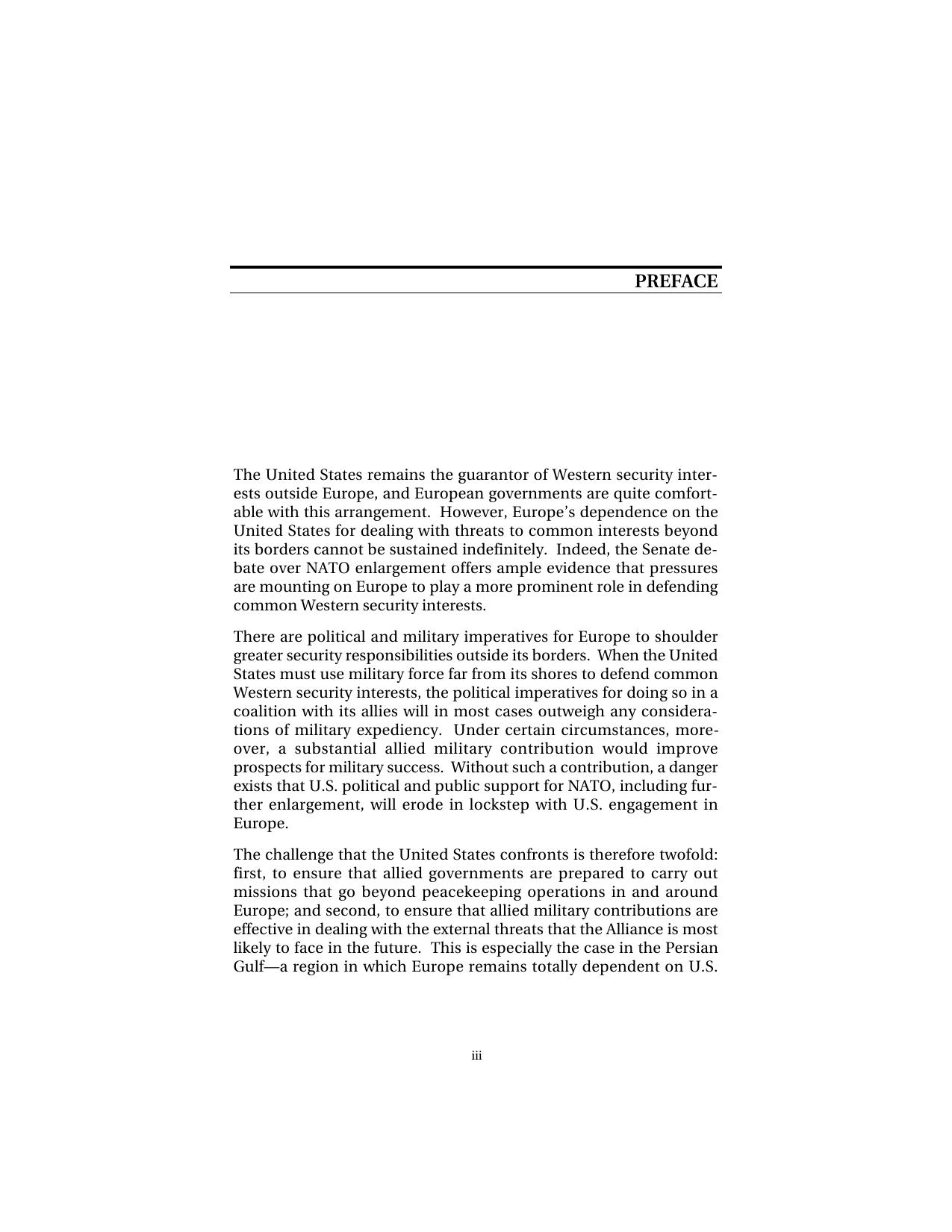 Persian Gulf Security: Improving Allied Military Contributions by Richard Sokolsky