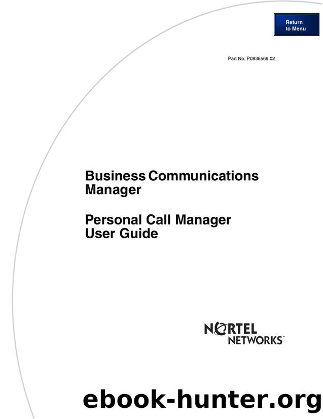 Personal Call Manager User Guide by gdressr