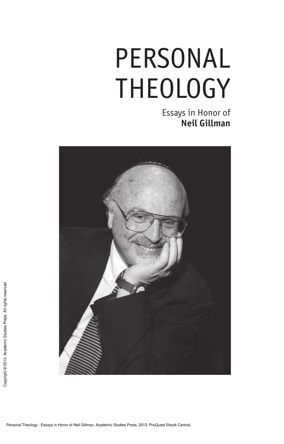 Personal Theology : Essays in Honor of Neil Gillman by William Plevan