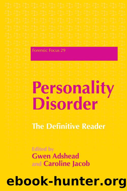 Personality Disorder by Adshead Gwen; Jacob Caroline; Hinshelwood Robert