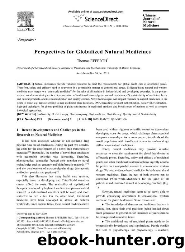 Perspectives for Globalized Natural Medicines by Thomas EFFERTH