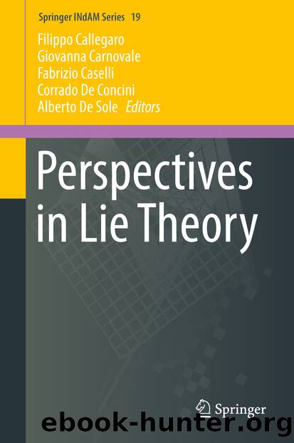 Perspectives in Lie Theory by Filippo Callegaro Giovanna Carnovale Fabrizio Caselli Corrado De Concini & Alberto De Sole