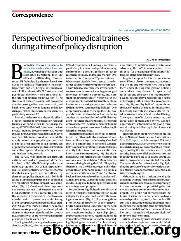 Perspectives of biomedical trainees during a time of policy disruption by Talia H. Swartz & Nicquet M. J. Blake