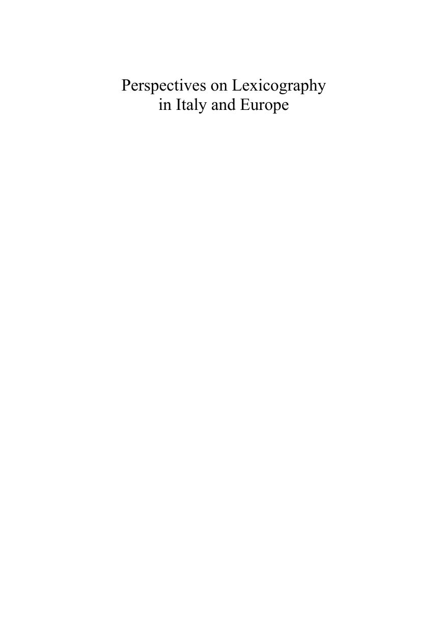 Perspectives on Lexicography in Italy and Europe by Silvia Bruti; Roberta Cella; Marina Foschi Albert