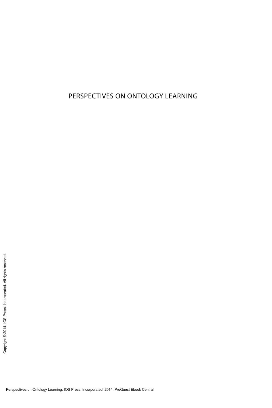 Perspectives on Ontology Learning by J. Lehmann; J. Völker; J. Völker