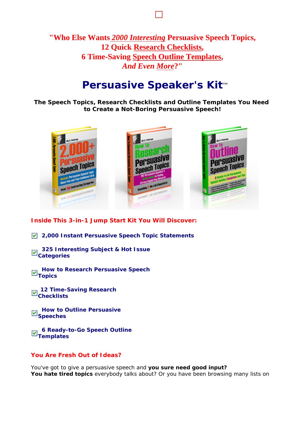 Persuasive Speakers Kit. by Best of Kuszter's Collection
